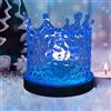 Fanrui Lampada da tavolo moderna con corona di cristallo e onde oceaniche, con telecomando, rotazione dinamica, 16 colori, per camera da letto, luci da gioco, feste, soggiorno, corridoio, ufficio,