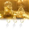 Auting Mini catena di luci a LED con batteria, 2 m, per interni, 3 x 20 pezzi, luce bianca calda, per feste, giardino, matrimonio, Natale, illuminazione decorativa