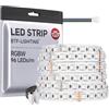 BTF-LIGHTING RGBCW Striscia LED 5050SMD RGBW 4IN1 Nastro LED RGB+Bianco freddo (6000-6500K) 24V 5M 96LEDs/m 480LEDs Bianco PCB IP30 NON impermeabile per l'illuminazione interna (solo striscia LED)