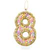 mciskin Candele di 8 ° compleanno di macaron oro per torta, glitter numero 8 candela per ragazze, decorazioni per il 8° compleanno, candela oro macaron,8 decorazioni per torte per ragazze e ragazzi