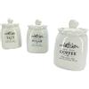 cosedacasa Tris barattoli bianco contenitori porta sale zucchero caffè spezie decoro cuore per casa cucina in ceramica moderno