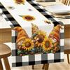ANATTASOUL Plaid di Girasole Runner Tavola Moderno, Estate Runner Colorato, Primaverile Cucina Tavolo Decorazione, Lavabile in Lavatrice, 33 x 183 cm