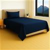 Generico FORTE - Completo Lenzuola Una Piazza e Mezza Cotone 1 Federa Inclusa, Biancheria da Letto Certificata Oeko-Tex Standard, Colorazioni Tinta Unita, Realizzato in Italia (1 Piazza e Mezza, Royal)
