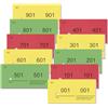 Nezyo Blocchetti Numerati da 1 a 1000 Blocchi con Numeri Doppi Blocchi Numerici per Gettoni Guardaroba per Guardaroba Eventi Festa, 10 x 5 cm(Rosso, Giallo, Verde)