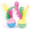 Camon Giochi in spugna per gatti Camon - 2 Palline con piuma - Giochi per gatti - 1° ORDINE? scegli lo sconto BZR5 / BZR20 + 200 punti fedeltà