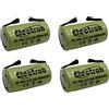 Electron 4x Batteria ricaricabile Ni-Mh 2/3AA 2/3 AA 1,2V 600mAh 14x29mm con lamelle linguette terminali a saldare per pacco pacchi batteria