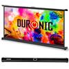Duronic DPS50 /169 Schermo di proiezione 50" formato 16:9/111 x 62 cm Telo proiettore da tavolo per interni/esterni Full HD 3D 4K - Home cinema home theater ufficio| Montabile a parete o a soffitto