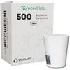 ecodrinks - 500 Bicchieri Carta Bianco da 180ml - Per Acqua, Cocktail, Bevande Calde e Fredde - Biodegradabili, Eco-friendly e Made in Italy