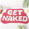 DyeFury Tappetino da bagno a forma irregolare Get Naked fucsia, divertente tappetino da bagno, piccolo arredamento per il bagno preppy, divertente tappeto estetico da bagno per appartamenti,