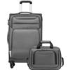 COOLIFE Valigia Trolley Morbida 66cm e 1 Borsa a Tracolla Grande