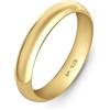 Amberta Fede Nuziale in Argento Sterling 925 Placcato Oro per Donna | Fede Nuziale Oro | Fede Argento 925 Donna | Fede Oro Giallo: Anello per Indice Donna Oro 4 mm Misura 12