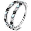 OUFER Body Piercing Nose Ring Hoops 20G Nose Piercing Jewellery 6/7/8mm Nostril Conch Hoop Double Line CZ Opal Helix Tragus Daith Snug Rook Cartilage Earrings Ring