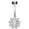PIERCINGLINE Piercing per ombelico in acciaio chirurgico, con fiore di cristallo, colore a scelta, acciaio chirurgico 316L
