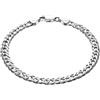 STERLL Bracciale Uomo In Argento Sterling 925 Con Maglie Braccia 21cm Chiusura A Moschettone