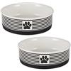 Bone Dry, Paw & Patch 5742 - Set di 2 animali domestici, in ceramica, 7,5 x 2,4 cm, colore: Nero
