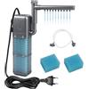 EXLECO Filtro Interno Acquario 9W, Pompa Filtri Interno per Acquari Regolabile 800L/H 1.1M con 2 Spugna Filtrante, Filtro Tartarughe d'Acqua Silenzioso con Spray Bar per 20-50L Piccoli Pesci Vasca