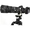 Rolanpro Copriobiettivo impermeabile mimetico per Sony FE 200-600 mm F5.6-6.3G OSS Lens Custodia protettiva per pistole abbigliamento #18 nero scuro impermeabile