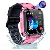 Puhiuyoi Smartwatch Bambini GPS, Orologio Smartwatch Bambini GPS Telefono IP68 Impermeabile Cellulare SOS Touchscreen Giochi Voce Chat Sveglia, SmartwatchBambino per Ragazzi Ragazze Studenti Regalo