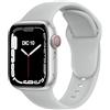 ELETTRONEO C1B Cinturino per Apple Watch Ultra 3 2 49mm, Serie 11 10 46mm, 9 8 7 45mm 41mm, SE 6 5 4 44mm 40mm, 3 2 1 42mm 38mm Donna Uomo Band Bracciale Sport Silicone, Grigio Luna