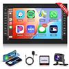 podofo 【2G+64G】Autoradio Podofo 7'' 2 Din pour VW T5 Golf 4 Bora Polo MK5 Passat B5 Jetta Peugeot 307 Carplay sans fil Android Auto avec Bluetooth Wifi/Navi FM/RDS/Airplay+Caméra de recul AHD/CANBUS