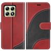 BoxTii Cover per Xiaomi 14T, Custodia in PU Pelle Portafoglio, Magnetica Flip Cover a Libro con Slot per Schede per Xiaomi 14T, Rosso