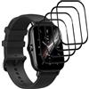 Jaavkkma 4 Pezzi Pellicola Protettiva per Amazfit GTS 2 Vetro Temperato, Anti-graffio/HD, 3D Curva Protezione Schermo per Amazfit GTS 2 - PMMA Film Protettivo Composito