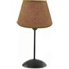 ONLI Lampada da Tavolo in Metallo Effetto Invecchiato con Paralume in Tessuto, Marrone E Beige