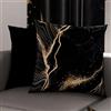 PETTI Artigiani Italiani - Coppia di Federe Cuscino 65x65 cm in Microfibra, Cuscini Arredo Camera da Letto, Divano, Salotto, Set 2 Fodere Copricuscino, Federa Marble Nero, 100% Made in Italy