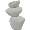 DRW Vaso da tavolo con Pavimenti in Ceramica Bianco Sabbia 20x11x30cm