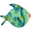 DRW Figura di un pesce di ferro in blu e verde 32x12x24 cm