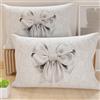 PETTI Artigiani Italiani - Coppia di Federe Cuscino 40x60 cm in Microfibra, Cuscini Arredo Camera da Letto, Divano, Salotto, Set 2 Fodere Copricuscino, Federa Fiocco Grigio, 100% Made in Italy