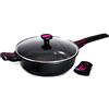 Baumalu 383604 - Padella con coperchio, 28 cm, in alluminio forgiato, colore: Nero