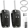 JJCHQ 2 Pezzi Guscio Chiave Auto 2 Tasti Compatibile con Opel Adam Astra J Insignia Meriva B Mokka Zafira e Chevrolet Cruze Aveo Orlando Spark Trax Captiva Matiz Telecomando Custodia Ricambio Chiave Cover