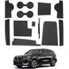 CDEFG Compatibile con BMW X1 U11 2023 2024 2025 Tappetini in gomma antiscivolo per la console centrale, tazza antiscivolo, gomma non scivolosa per auto iX1 X1 U11 Accessori (Nero)