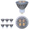 Baoming MR11 - Lampadina a faretto LED, GU4, 3 W 12 Volt, super luminosa pari ad una lampadina alogena da 35 W, 280 lm, fascio di illuminazione di 30°, 6000 K, colore della luce: bianco freddo, confezione da 6 unità
