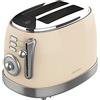 Cecotec Tostapane Verticale Toast&Taste 800 Vintage Light Beige. 850 W, 2 Fessure corte extra-larghe per 2 toast, 3 Funzioni, Controllo del Tempo, Cassettino Raccoglibriciole