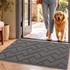 Biscpro Zerbini per Ingresso Interno,50x80cm Tappetino Antiscivolo Lavabile in Lavatrice,Zerbino d'Ingresso Polipropilene Assorbenti per Interno,Ingresso,Esterno,Corridoio,Balcone-Grigio