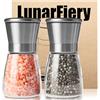 LunarFiery Set macina sale e pepe, macinino per sale e pepe a grana grossa e fine, macinini per sale e pepe di alta qualità [senza contenuto di spezie]
