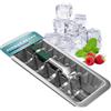 Dreiklang - be smart Vaschetta Ghiaccio Acciaio Inox 18/8 con Leva & Manico Comfort - Stampo Cubetti senza plastica, alimentare per 18 Ice Cube