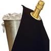 BottleCloths - Collezione Classic, Chiffon per Bottiglia con Anello Metallico per Secchielli del Ghiaccio, Cotone, 42 cm, Foro Angolare (Nero con Anello Oro, Confezione da 1)