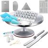 Yizish Torta giradischi lega di alluminio con ugelli Piping Tips Set, Yizish rotante cake stand kit di decorazione con spatola di glassa in acciaio inossidabile e glassa più liscia per pasticceria e cupcakes