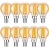 WULUN 10 Pezzo E14 4W Lampade LED, Edison G45 Mini Globe Lamp, Amber Glow 2700K, 400 LM, Non Dimmable, Corrisponde 40W lampadina, AC 220-240V (Amber, E14)