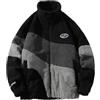 Aelfric Eden Giacca invernale da uomo in pile caldo con colletto alto chiusura lampo colore blocco giacca invernale con tasche Nero, M