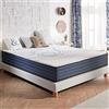 Naturalex - Materasso Memory 140x200 cm Matrimoniale Modello Perfect Dream - Alto 24 cm - Anallergico Antiacaro - Alleviamento Punti di Pressione 7 Zone - Lattice Blue