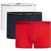 Tommy Hilfiger 3P Trunk Um0Um02203, Boxer, Uomo, Multicolore (White/Desert Sky/Primary Red), XS