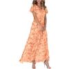Generic Abito Lungo Estivo Donna Vestito a Mezze Maniche Boho Curvy Leggera Elasticizzata Vestiti Casual Mare Spiaggia da con Tasche Comodi Prendisole Viaggio per Estate