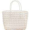 YANROSE Borsa da spiaggia impermeabile in PVC intrecciato, cestino for la spesa, borsa da donna in plastica colorata(Blanco)