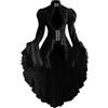 SYDUZAX Vestito Donna Elegante Vestito Cerimonia Donna Abito Bianco a Maniche Lunghe in Pizzo con Scollo Tondo Abito Gotico Medievale Abito da Ballo per la Festa di Nozze Vestito Halloween Donna
