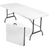 milani home MilaniHome.it - Tavolo Catering Rettangolare in Metallo E ABS Bianco 240x76 con Gambe Pieghevoli in ABS per Ristorante Matrimoniodi coloreBianco