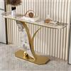 HARELA Tavolo Consolle, Tavolo da ingresso con piano ispessito, Consolle alto e stretto, Salvaspazio Struttura Metallo per soggiorno, ingresso(Gold B,80cm/31.5in)